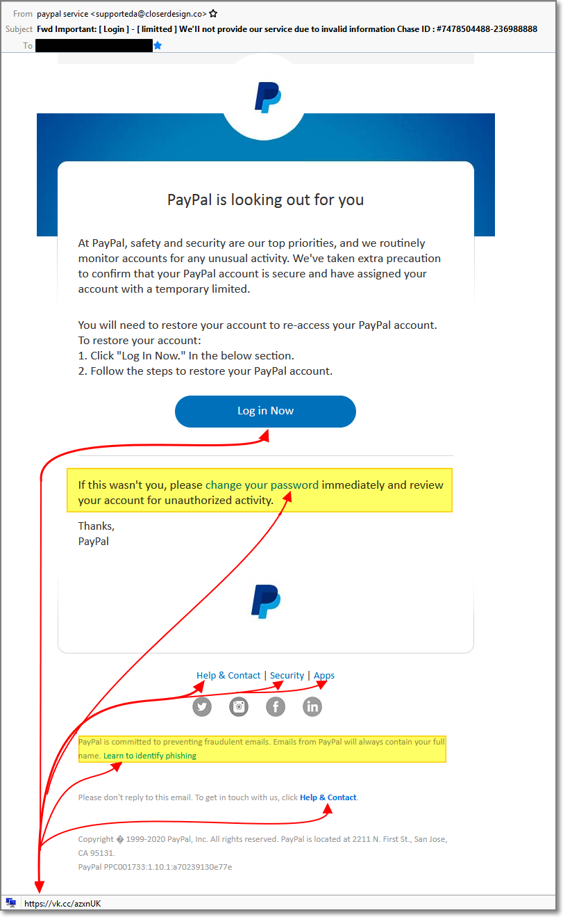 Phishing/SPAM Example Series – Number 2