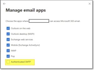 authenticated smtp